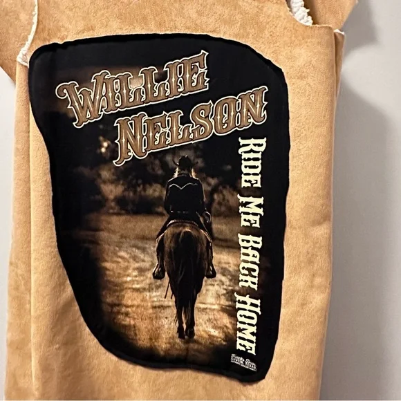 Willie Nelson ride me back home No Boundaries Junior Cozy Sueded Sherpa Vest - Picture 2 of 6